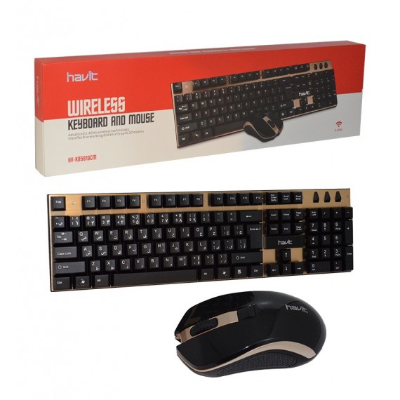 کیبورد و ماوس بی سیم هویت مدل HV-KB581GCM