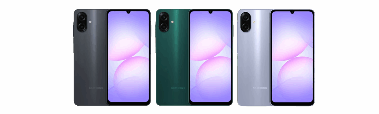 تصویر گوشی سامسونگ Galaxy A07 با طراحی مدرن و نمایشگر باکیفیت از بهترین گوشی سامسونگ ۱۵ میلیونی