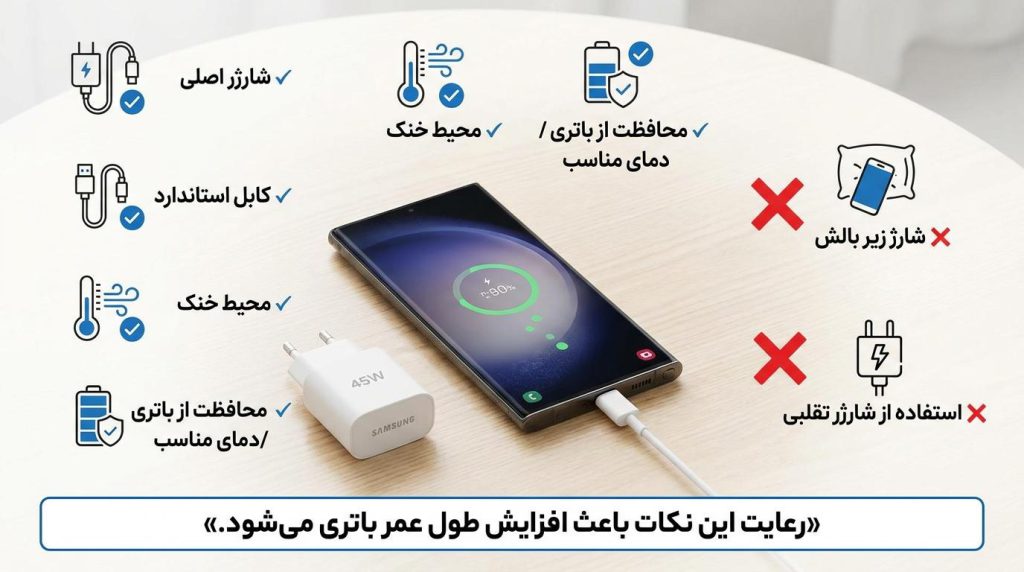 راهکارهای صحیح شارژ گوشی برای افزایش عمر باتری و کاهش دمای دستگاه