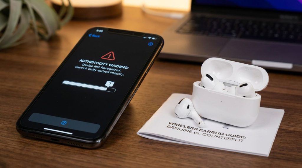تشخیص ایرپاد اصل از فیک با هشدار Cannot Verify AirPods
