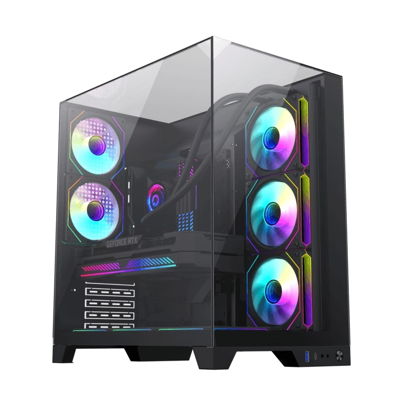 کیس GameMax Infinity Plus مشکی نمای سه‌بعدی